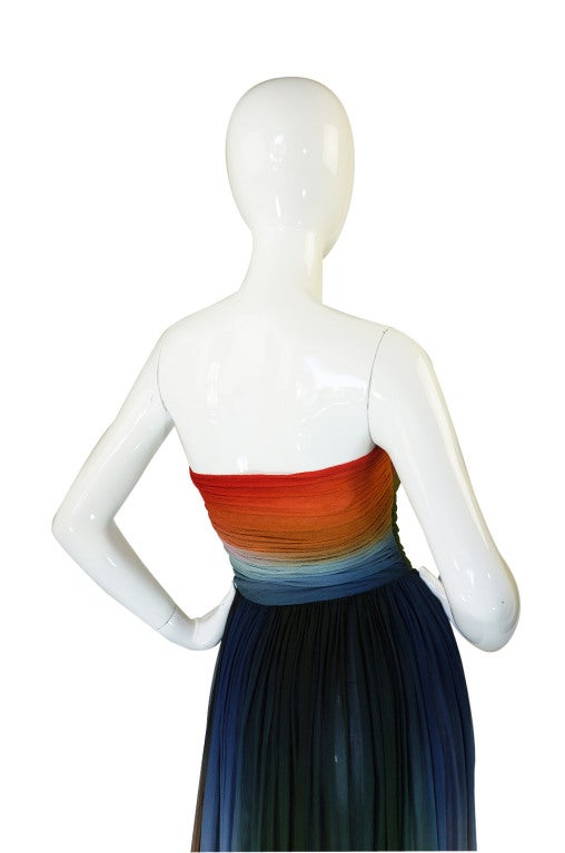 1970s Bill Blass Couture Ombre Gown 5