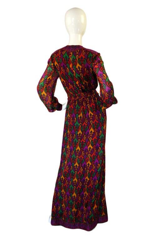 1960s Indian Silk Treacy Lowe Maxi Dress at 1stdibs