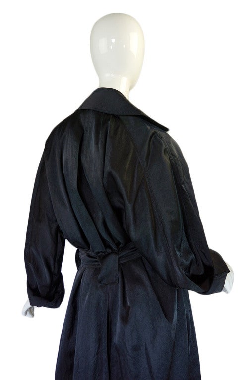 1980s Alaia Over-Size Black Trench Coat 5