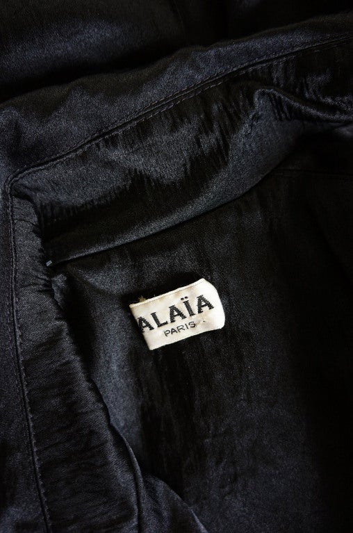 1980s Alaia Over-Size Black Trench Coat 6