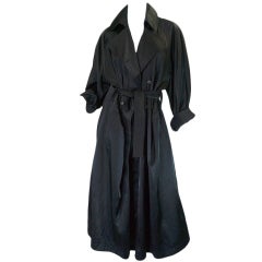 Vintage 1980s Alaia Over-Size Black Trench Coat