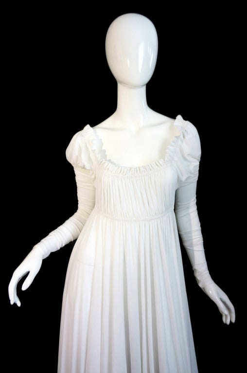 1970s Norma Kamali White Jersey Gown 2