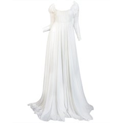 1970s Norma Kamali White Jersey Gown at 1stDibs