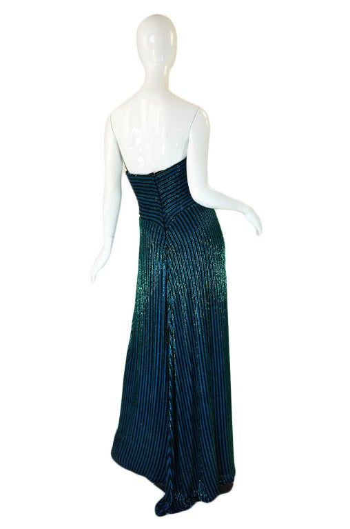 1970s Beaded Bob Mackie Gown In Excellent Condition In Rockwood, ON