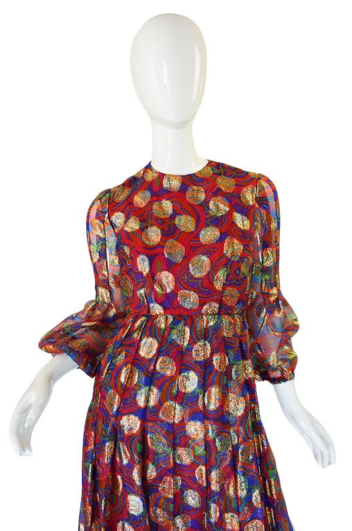 Women's 1960s Metallic Malcolm Starr maxi Dress