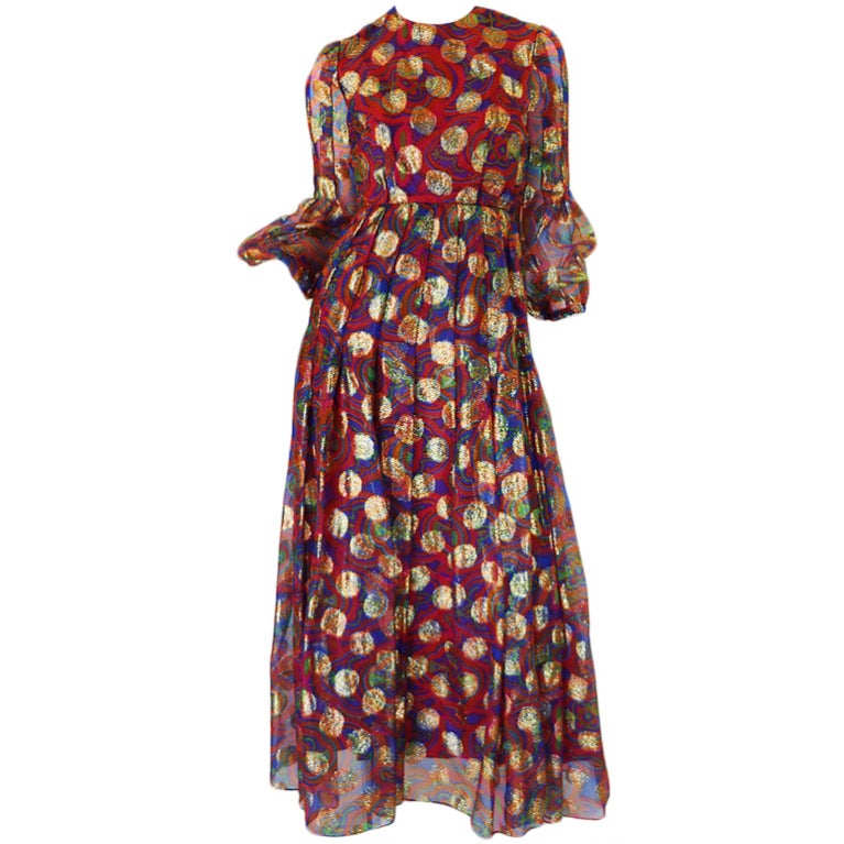 1960s Metallic Malcolm Starr maxi Dress