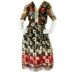 1960s Metallic Oscar De La Renta Dress