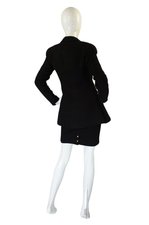 Women's 1993 Black Chanel Boucle Jacket & Skirt