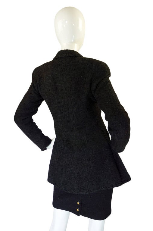 1993 Black Chanel Boucle Jacket & Skirt 3
