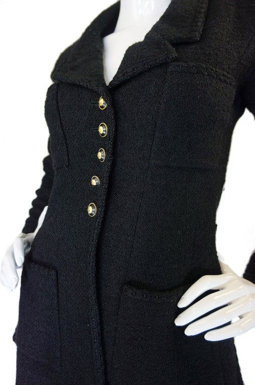 1993 Black Chanel Boucle Jacket & Skirt 4