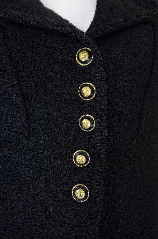 1993 Black Chanel Boucle Jacket & Skirt 6