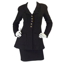 1993 Black Chanel Boucle Jacket & Skirt