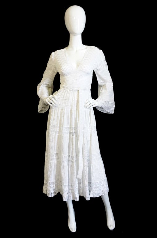 1950s White Mexican Wedding Dress For Sale at 1stDibs