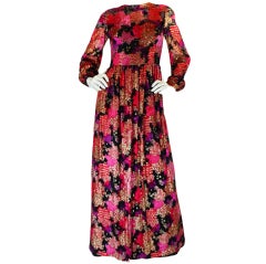 1960s Pink Chenille & Metallic Dress