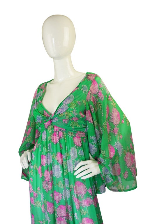 1960s Robert Morton Floral Maxi Dress For Sale 2