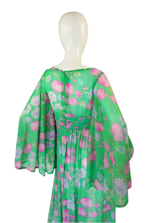 1960s Robert Morton Floral Maxi Dress For Sale 3