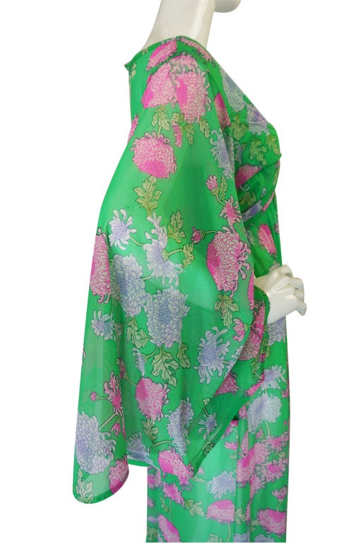 1960s Robert Morton Floral Maxi Dress For Sale 4