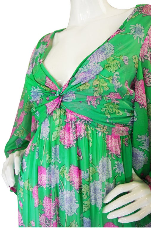 1960s Robert Morton Floral Maxi Dress For Sale 5