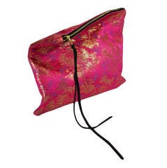 Handmade Pink & Gold Brocade Clutch