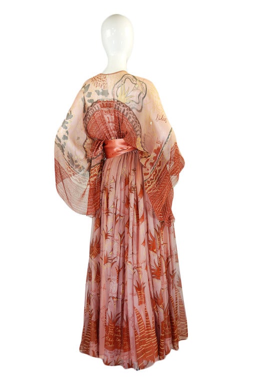 Women's Rare 1974 Zandra Rhodes Lillies Dress