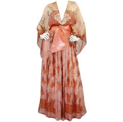Vintage Rare 1974 Zandra Rhodes Lillies Dress