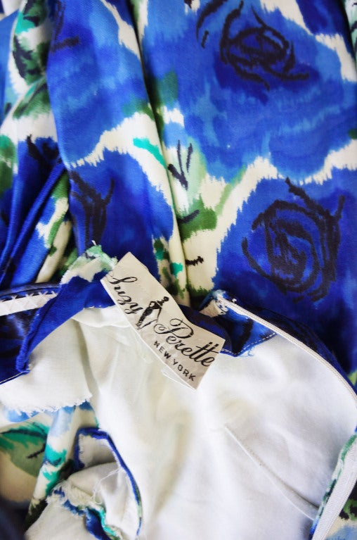 1950s Suzy Perette Blue Floral Dress 5
