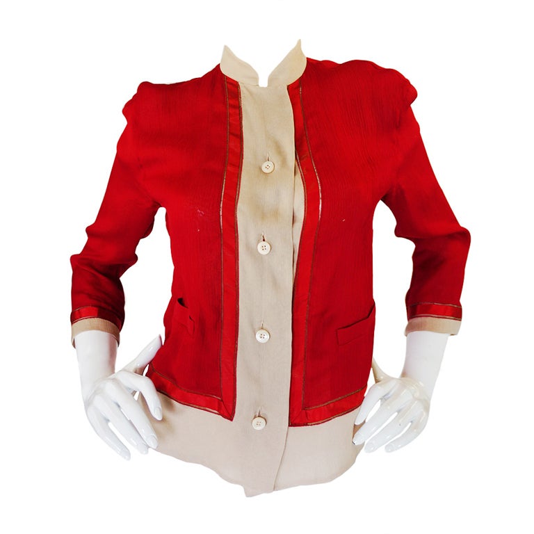 Recent Red Runway Silk Prada Top