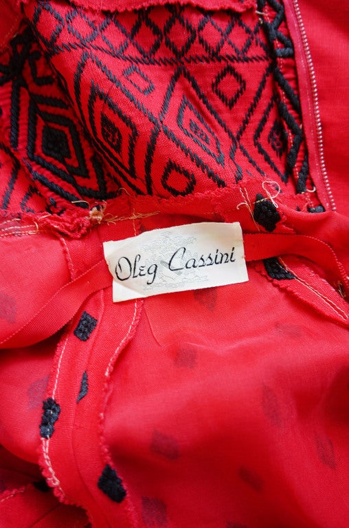 1950s Embroidered Oleg Cassini Dress at 1stDibs