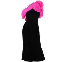 Vintage 1980s Couture Nina Ricci Velvet Dress