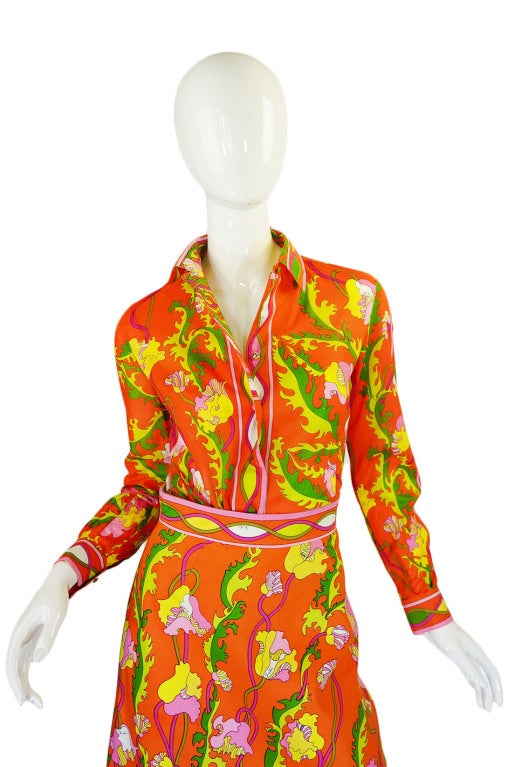 Women's 1960s Citrus Pucci Top & Pointed Skirt