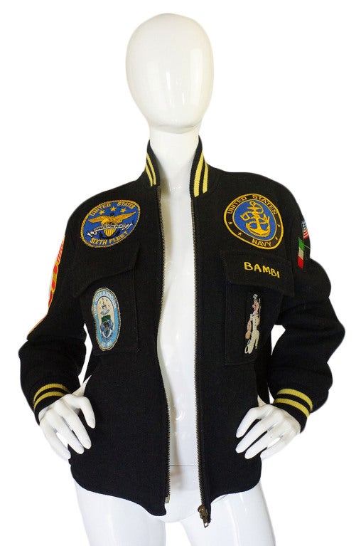 1986 Patchwork Varsity Bomber Jacket In Excellent Condition In Rockwood, ON