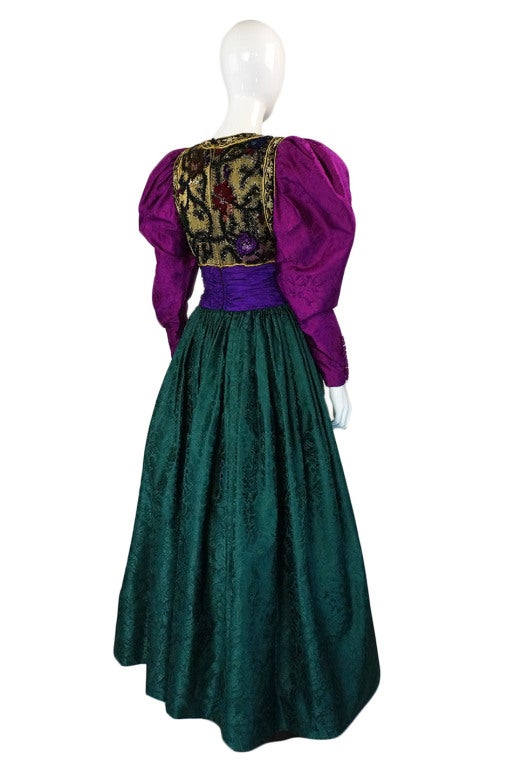 Women's 1980s Oscar De La Renta Silk Ball Gown