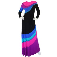 Vintage 1960s Rare Louis Feraud Rainbow Dress