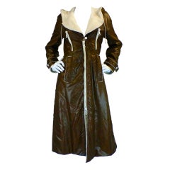 Retro 1960s Courreges Nylon Hooded Coat