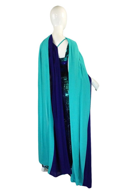 Women's Rare 1960s Sequin Givenchy Gown & Wrap