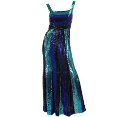 Retro Rare 1960s Sequin Givenchy Gown & Wrap