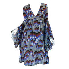 1970s Balloon Flutter Sleeve Jean Varon