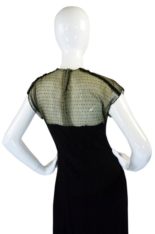Rare 1940s Edith Small Silk & Lace Dress 2
