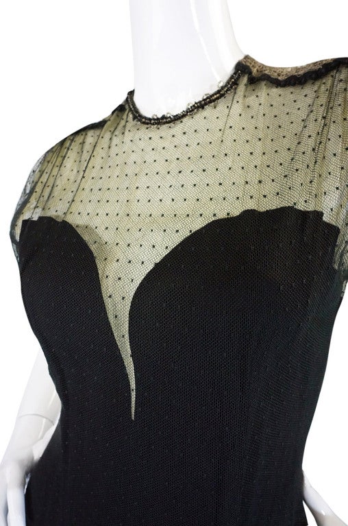 Rare 1940s Edith Small Silk & Lace Dress 4