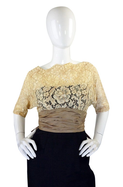 Women's 1950s Nathan Strong Silk & Lace Dress