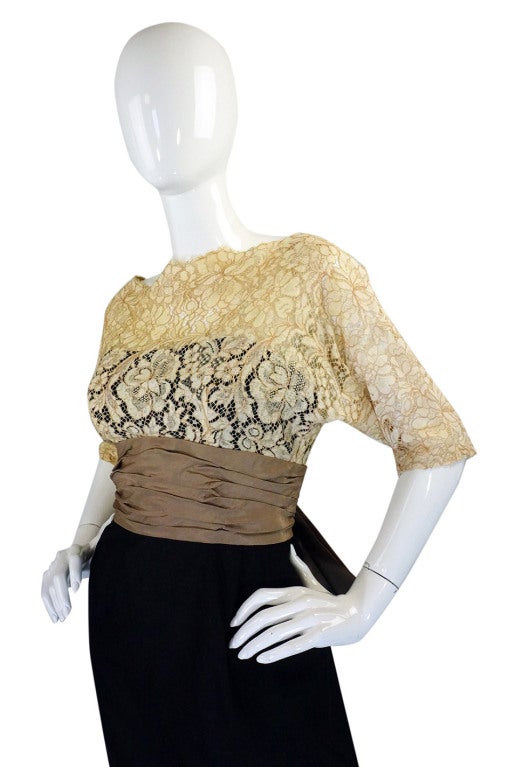 1950s Nathan Strong Silk & Lace Dress 1