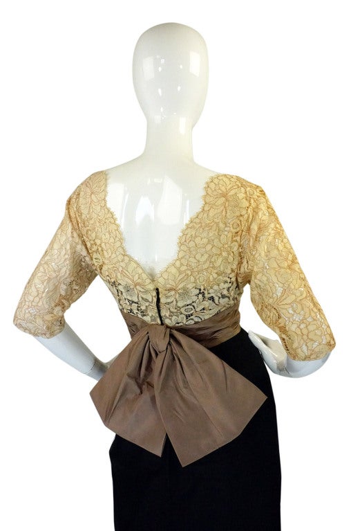 1950s Nathan Strong Silk & Lace Dress 2