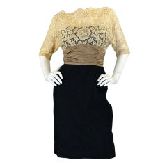 1950s Nathan Strong Silk & Lace Dress