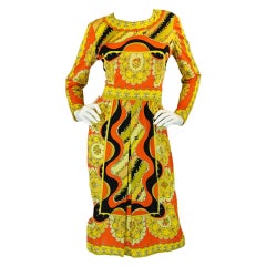 Vintage 1960s Citrus Emilio Pucci Jersey Dress