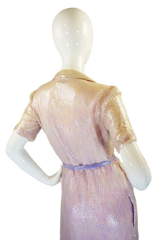 1970s Pink Sequin Iridescent Halston 2