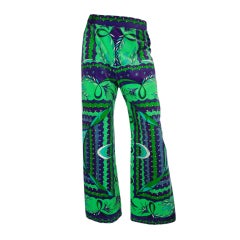 Vintage 1960s Printed Velvet Pucci Wide Leg Pant