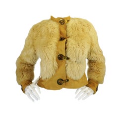 Vintage 1970s Sheepskin & Suede Crop Jacket