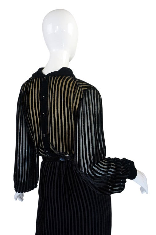 Women's 1960s Jean Louis Demi-Couture Silk Chiffon & Velvet Dress