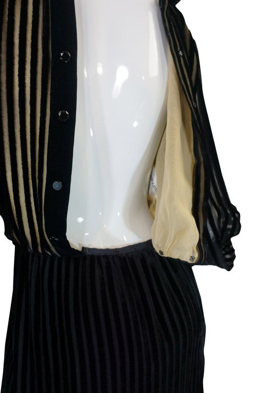 1960s Jean Louis Demi-Couture Silk Chiffon & Velvet Dress 2