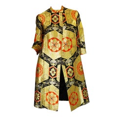 1950s Rich Metallic Silk Brocade Coat